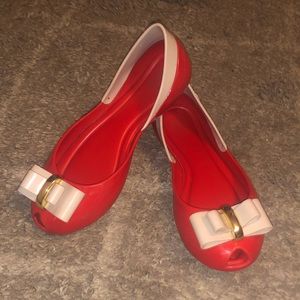 Melissa Queen Lii Bow Tie Peep Toe Flat